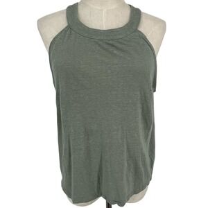 Joie Halter Neck Tank Top 100% Linen Blend Olive Green Sz XL Beach Resort Casual